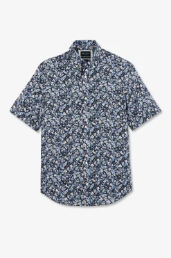 Chemisette En Coton Imprime Marine Coupe Regular