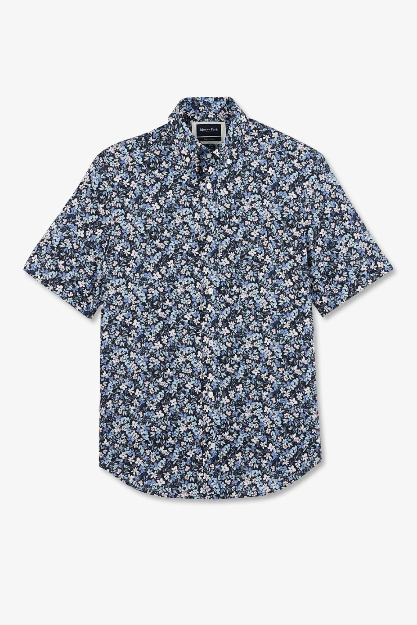 Chemisette En Coton Imprime Marine Coupe Regular