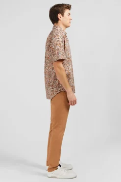 Chemisette Marron Imprimee Fleurs