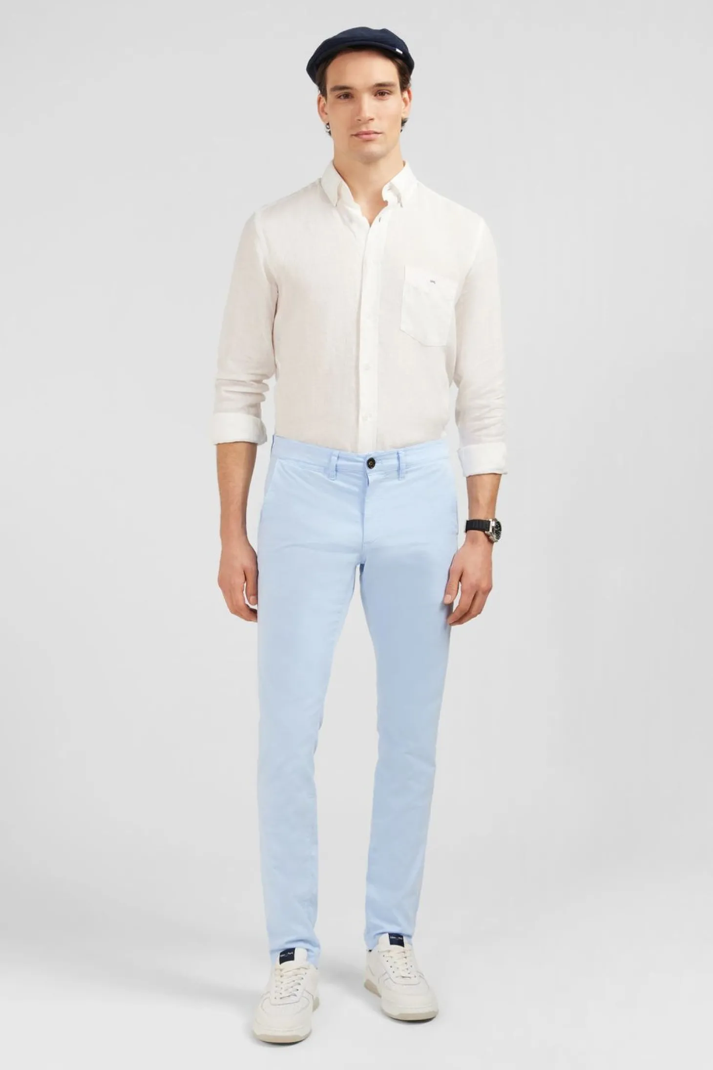 Chemise Unie Blanche En Lin