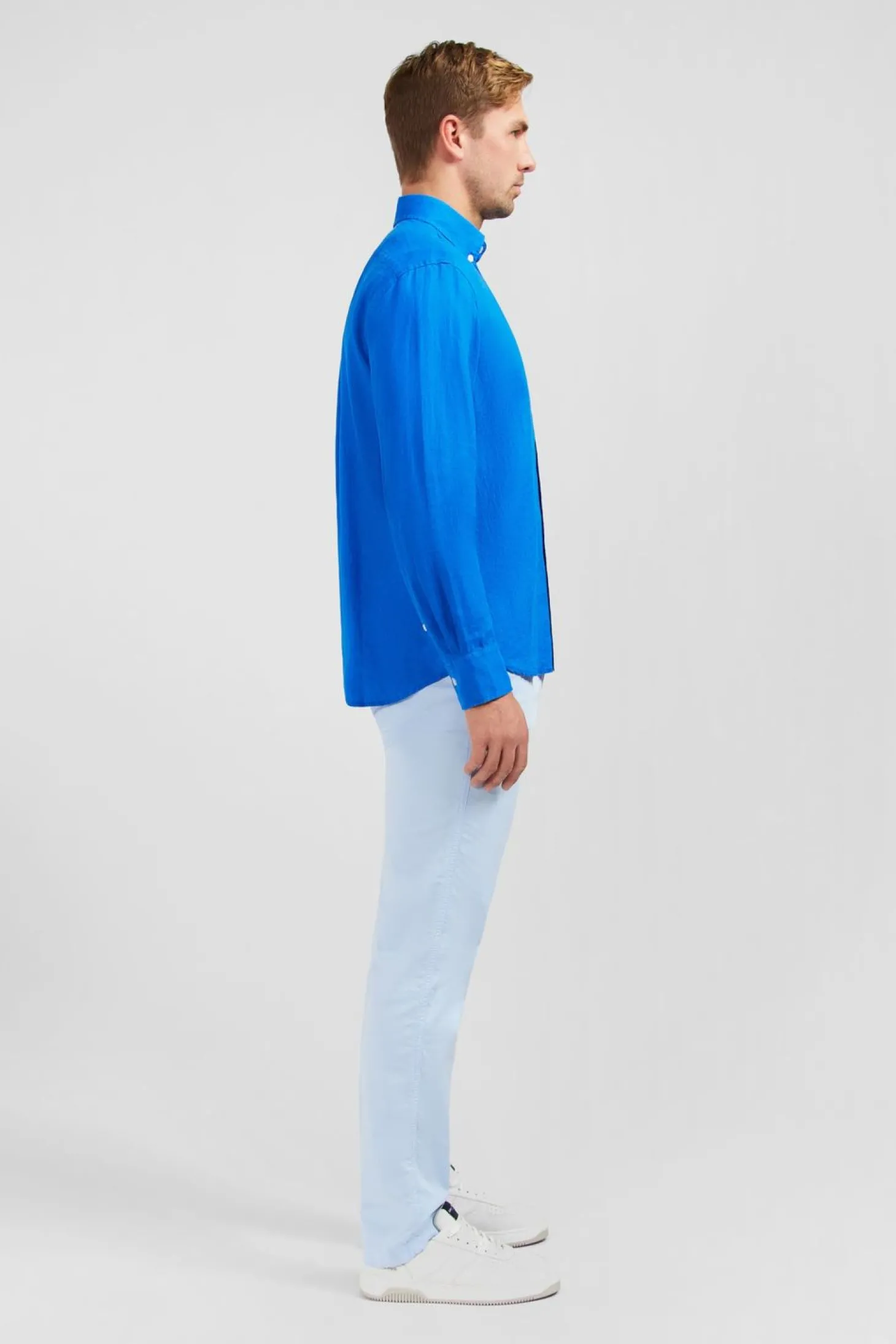 Chemise Unie Bleue En Lin
