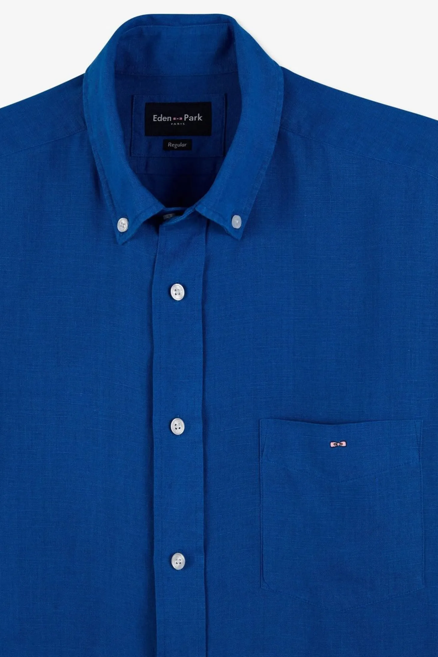 Chemise Unie Bleue En Lin