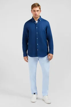 Chemise Unie Bleue En Lin