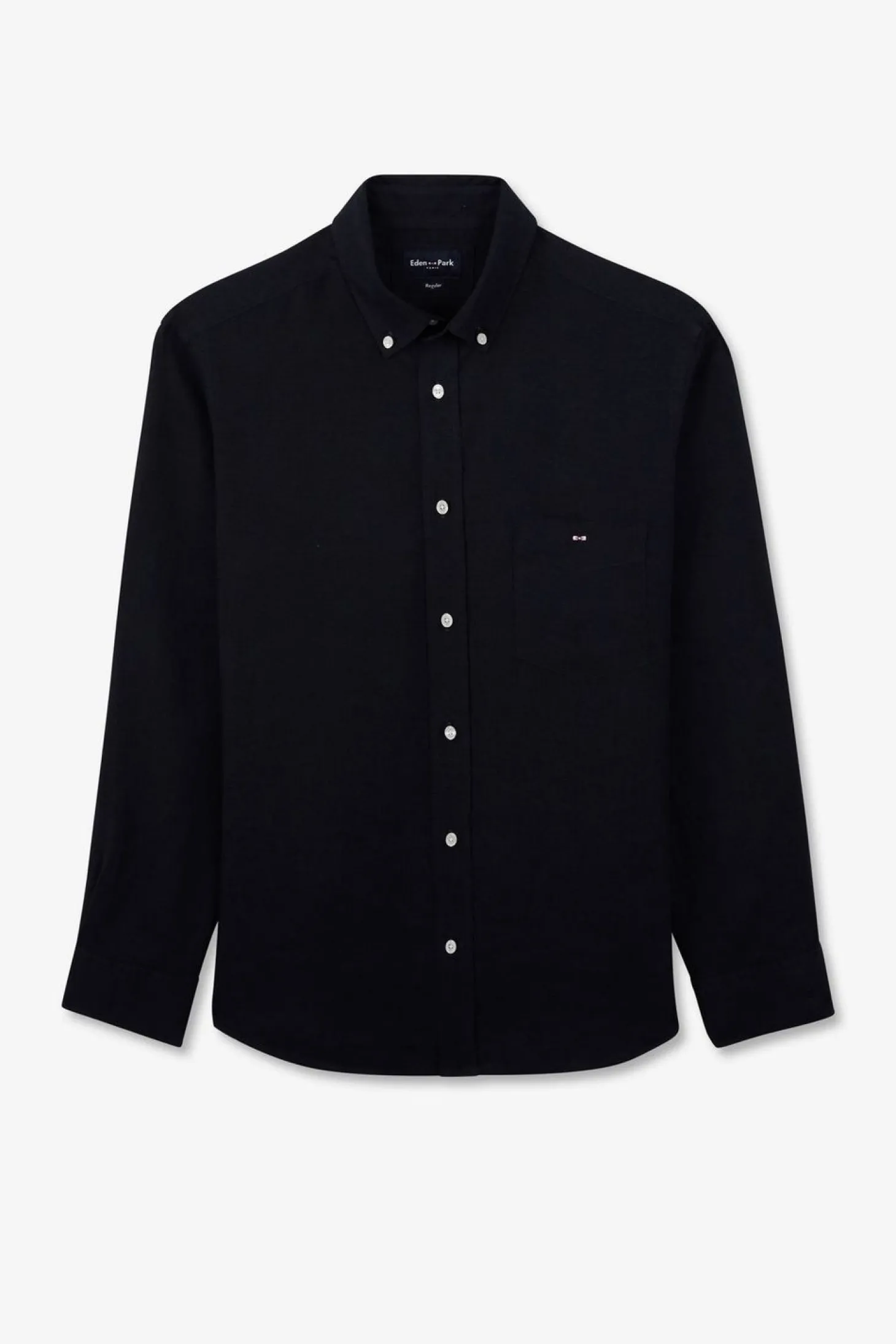 Chemise Unie Bleu Marine En Lin