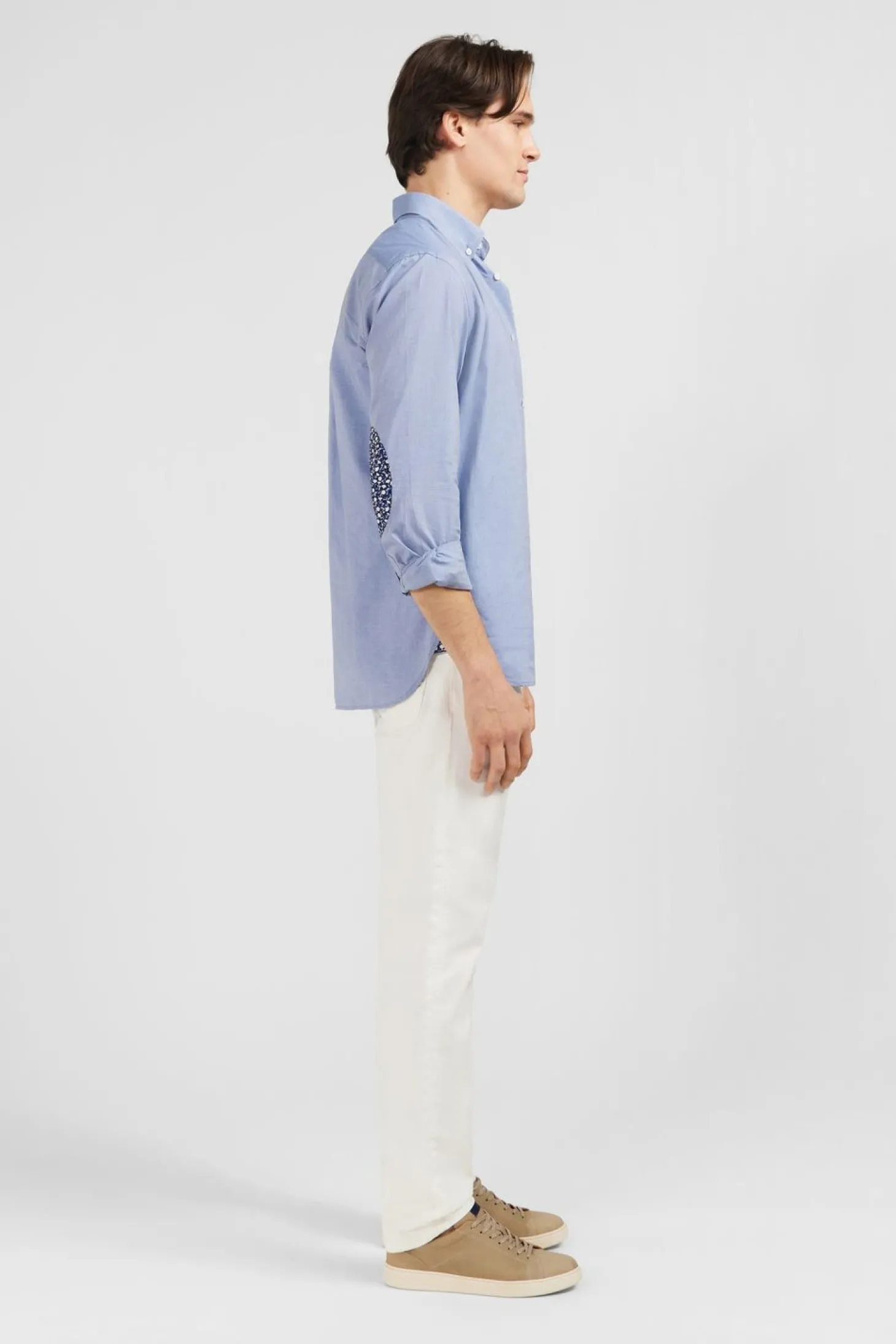 Chemise Unie Ciel En Coton Coupe Classique