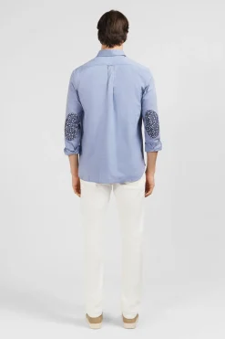 Chemise Unie Ciel En Coton Coupe Classique
