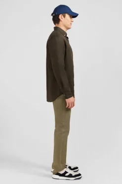 Chemise Unie Kaki En Lin