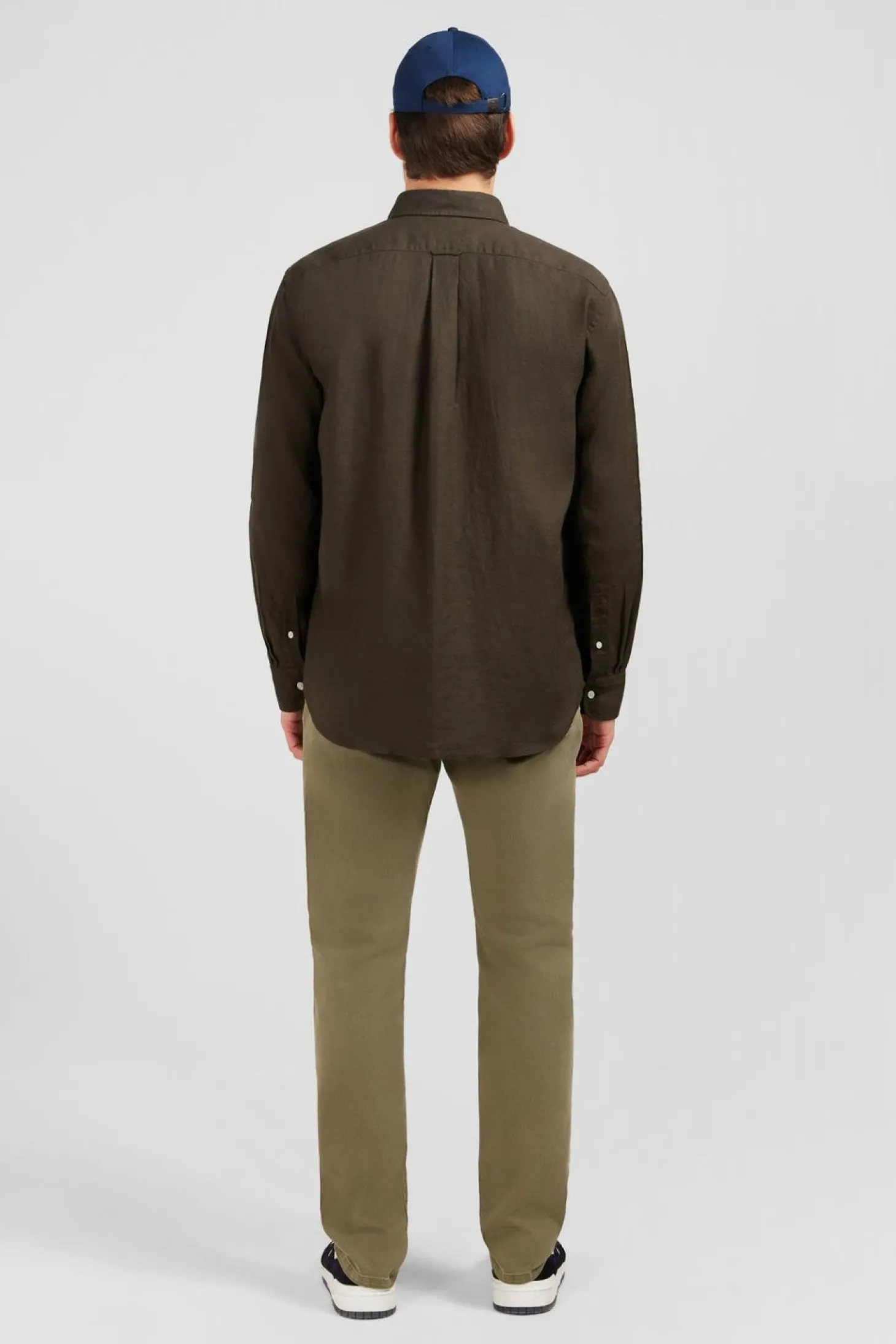 Chemise Unie Kaki En Lin