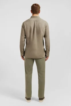 Chemise Unie Kaki En Lin