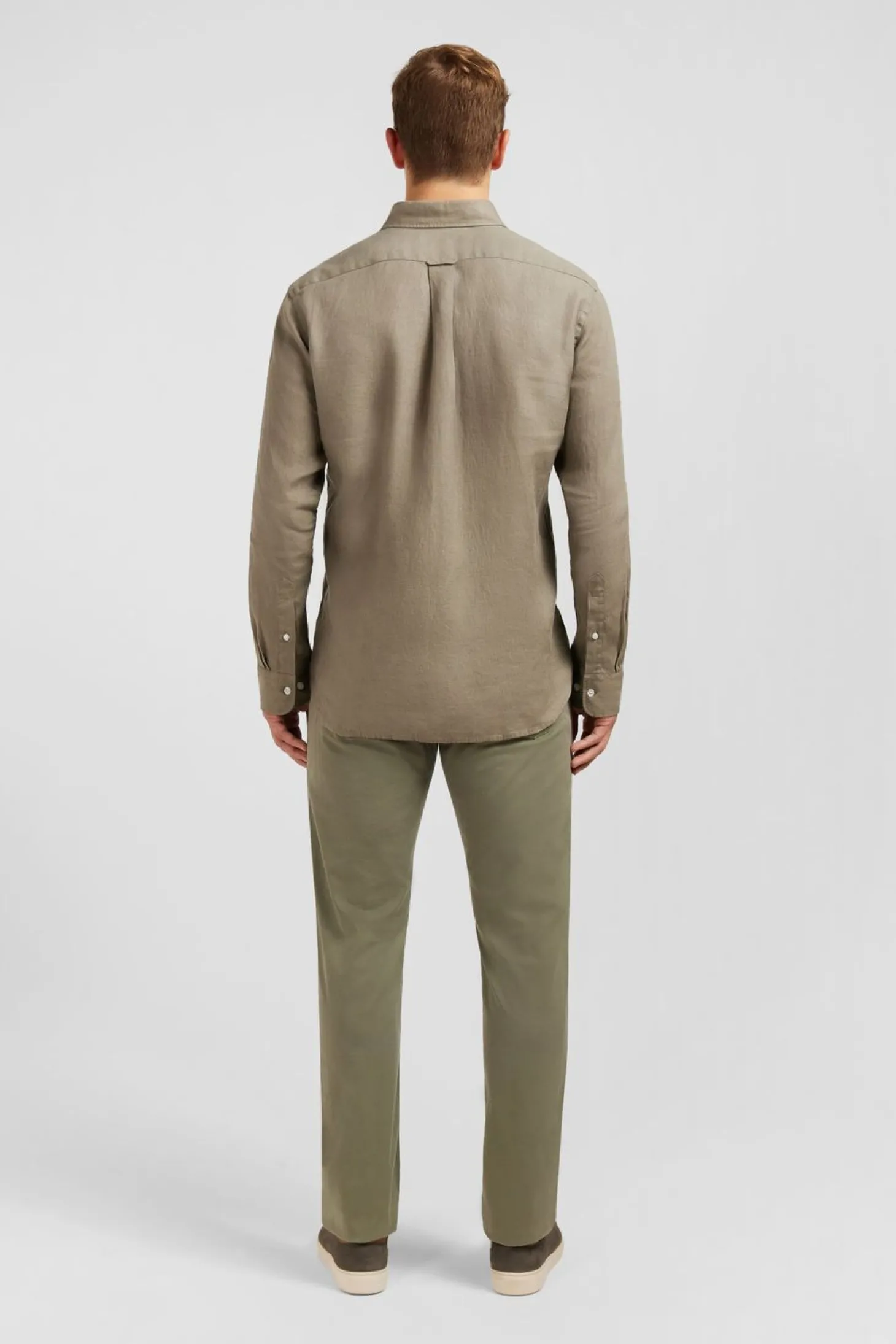 Chemise Unie Kaki En Lin