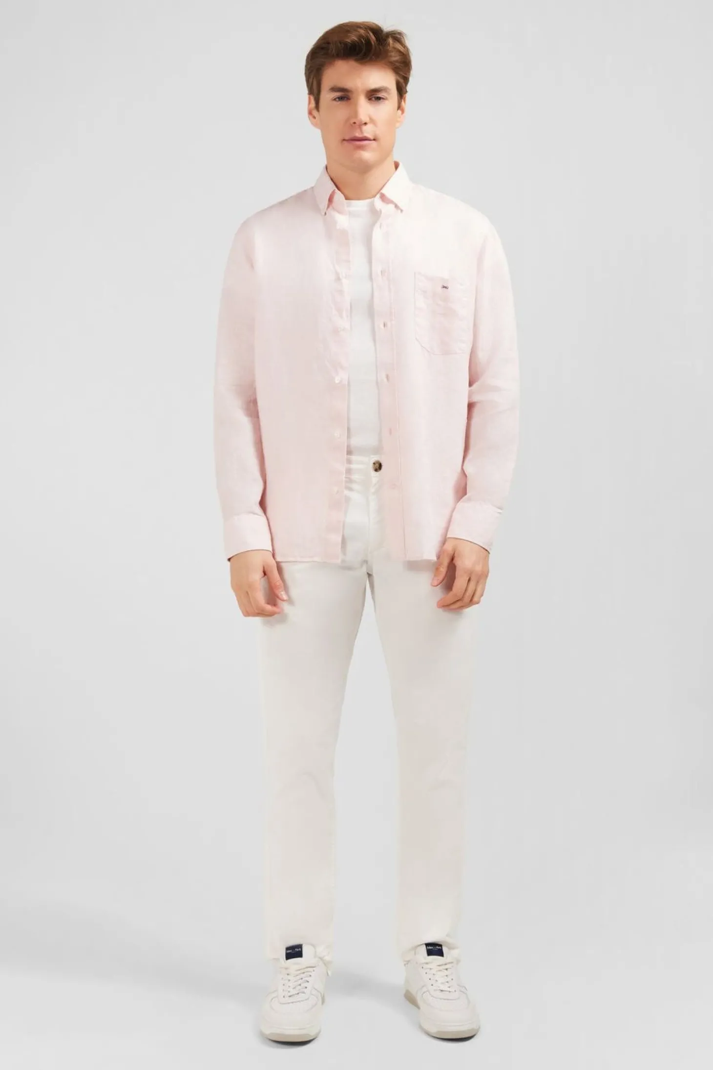 Chemise Unie Rose En Lin