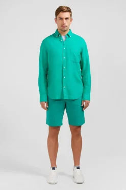 Chemise Unie Verte En Lin