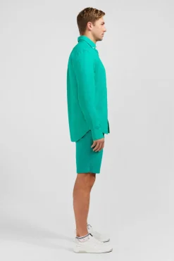 Chemise Unie Verte En Lin