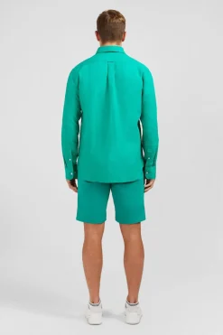 Chemise Unie Verte En Lin