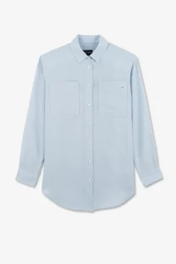 Chemisier Bleu Clair Uni