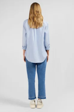 Chemisier Bleu Clair Uni
