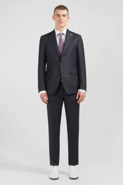 Costume Regular En Laine Gris Fonce