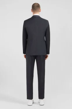 Costume Regular En Laine Gris Fonce