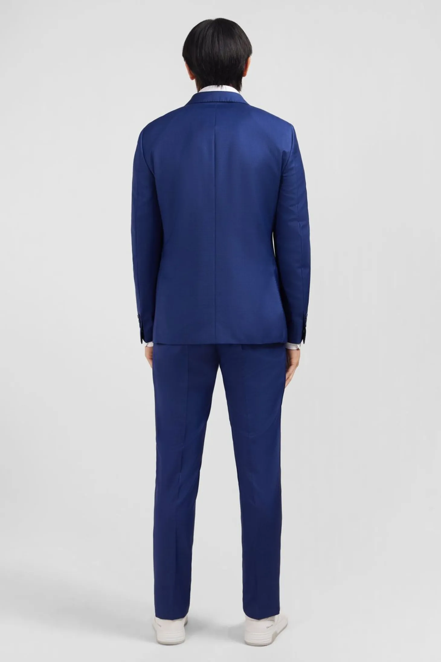 Costume Slim En Laine Bleu