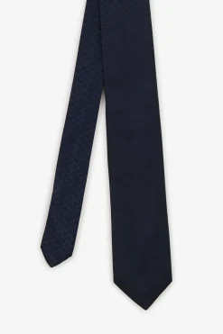 Cravate Bleue A Micro-Motifs Noeuds Papillon Bicolores