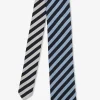 Cravate Bleue A Rayures Tricolores
