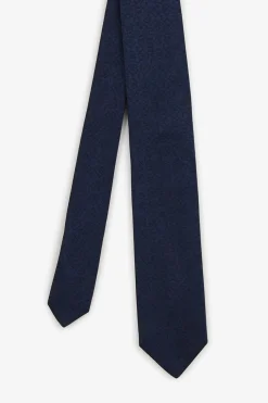Cravate Bleu Fonce A Micros-Motifs Exclusifs