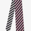 Cravate Rose A Rayures Tricolores