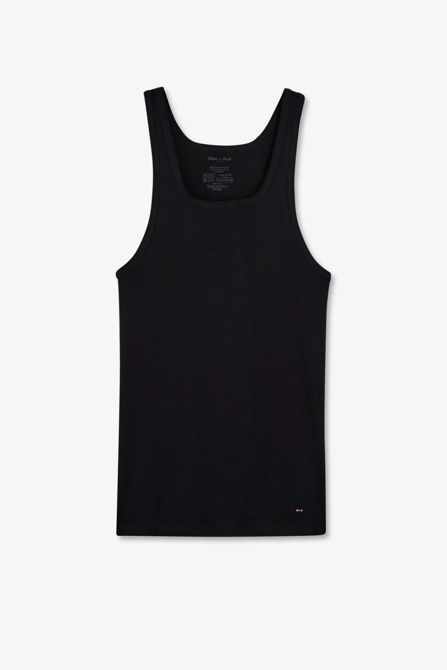 Debardeur Uni En Coton Stretch Marine