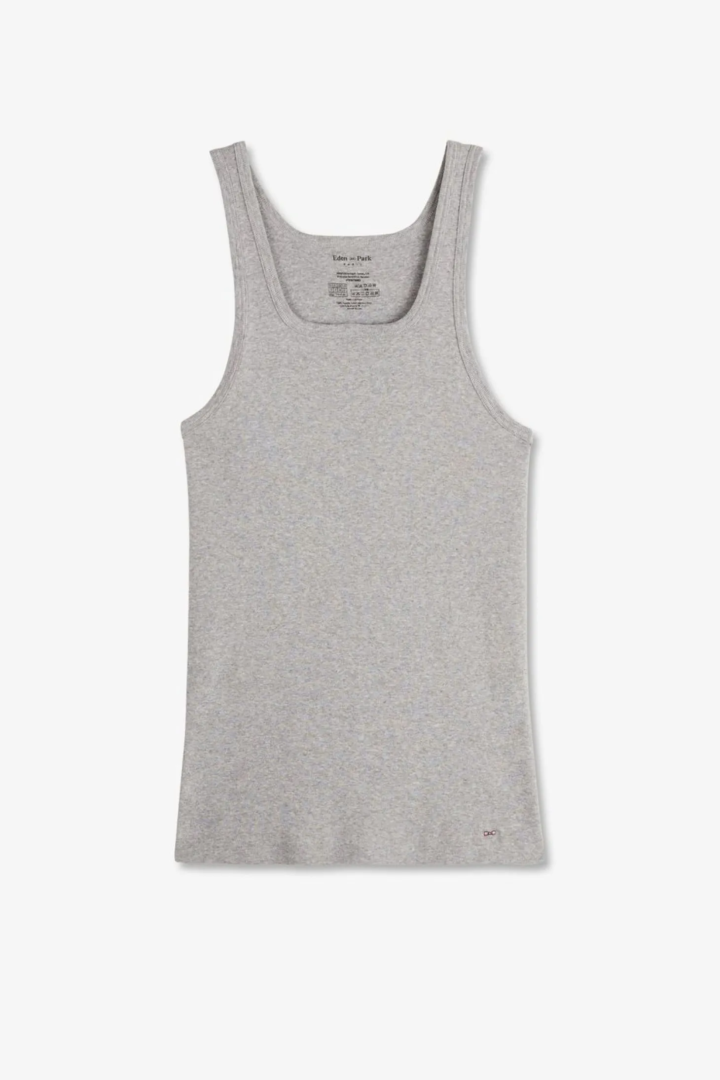Debardeur Uni En Coton Stretch Gris