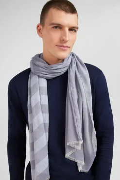 Echarpe Cerclee Bleu Gris