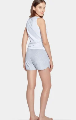 Ensemble Pyjama Court Gris En Coton Stretch
