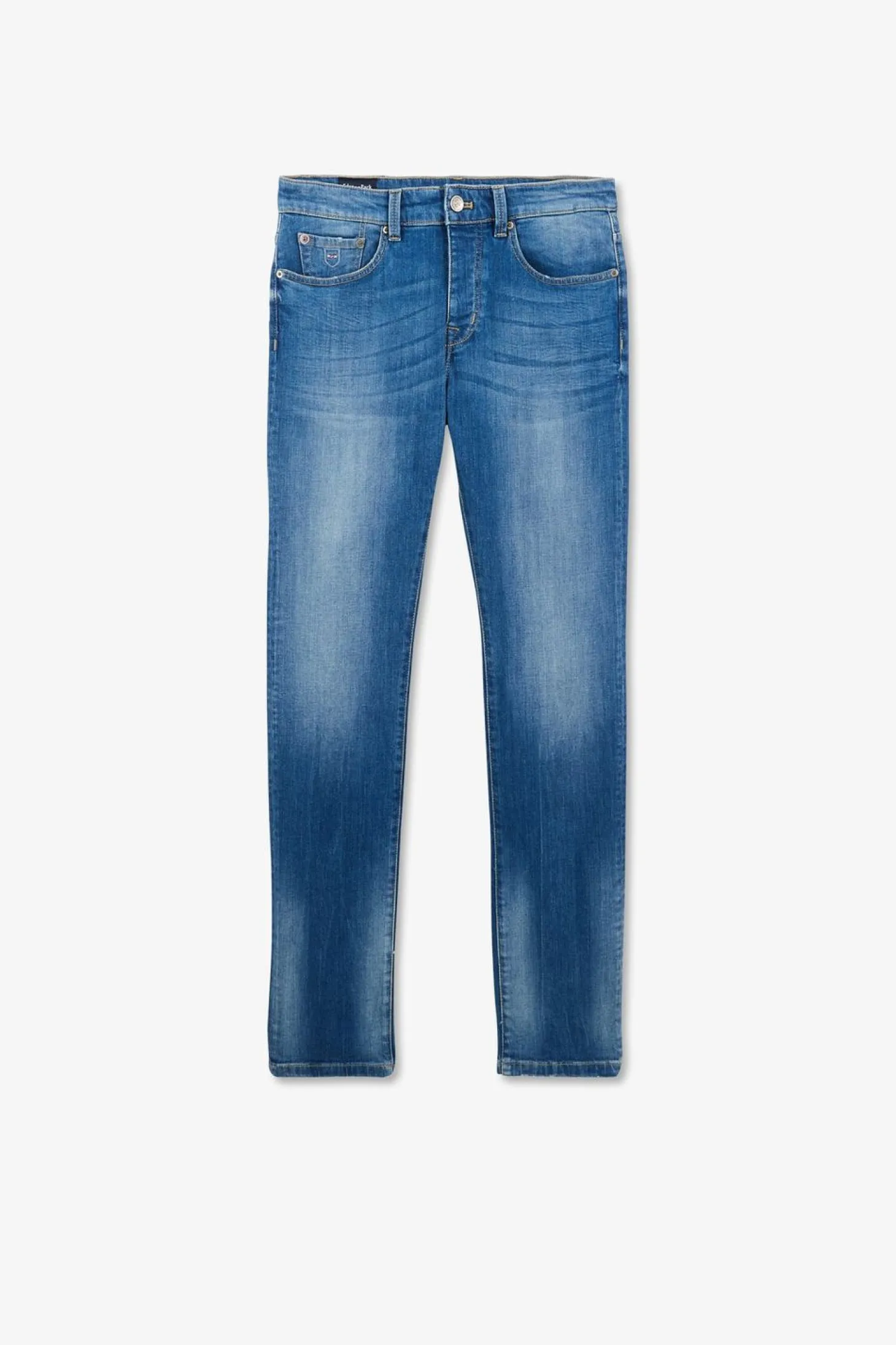 Jean Bleu Delave En Coton Denim Stretch Coupe Slim