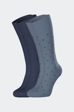 Lot De 2 Paires De Chaussettes Bleues En Coton Stretch
