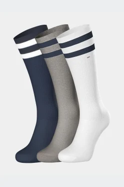 Lot De 3 Paires De Chaussettes Marine A Bords Cercles En Coton Stretch
