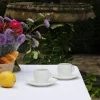 Lot De 2 Tasses Et Sous-Tasses Blanches En Porcelaine