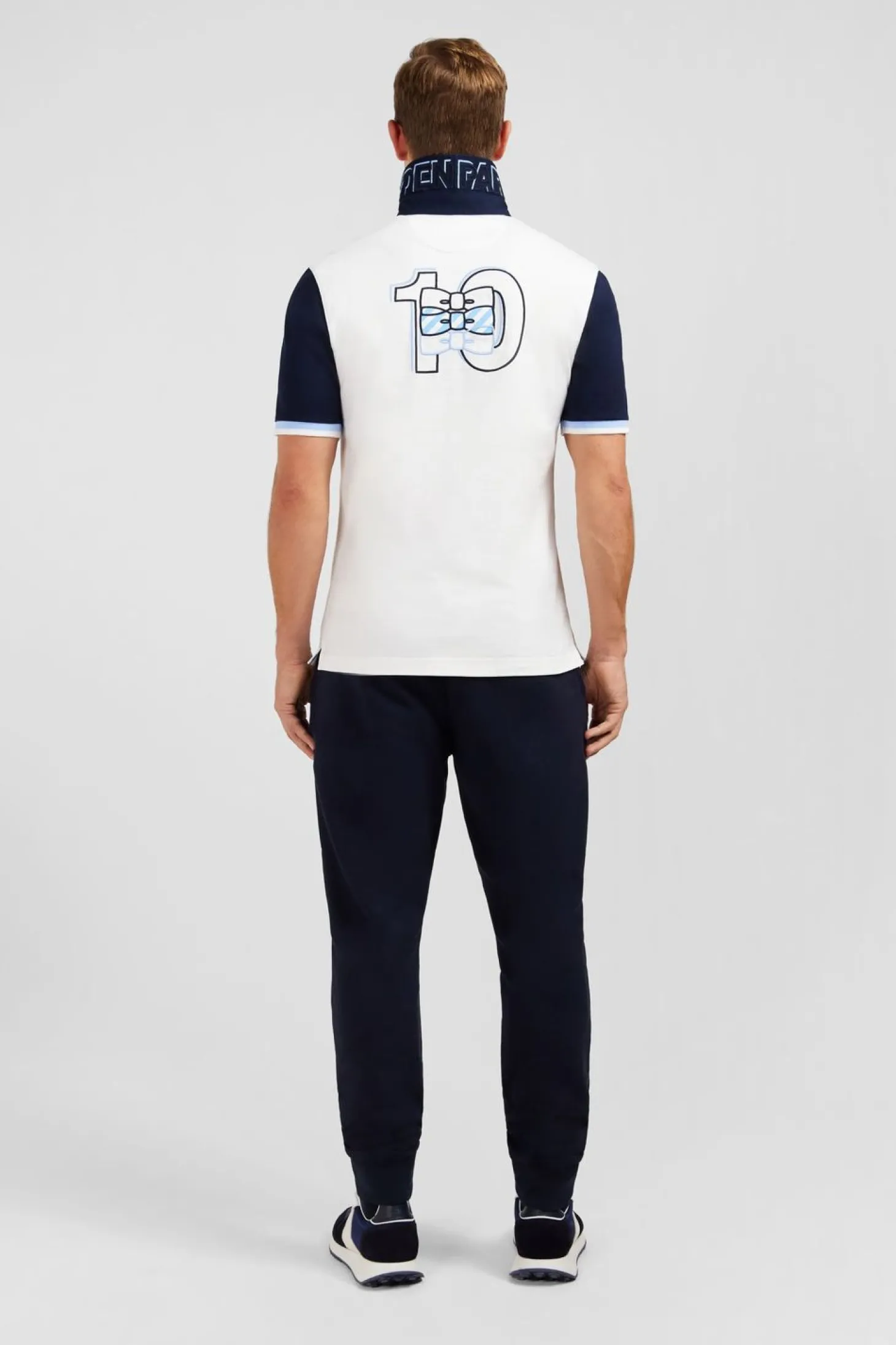 Maillot Blanc Colorblock A Broderie N°10 Au Dos