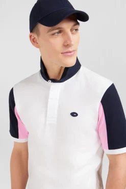 Maillot Blanc Colorblock A Broderie N°10 Au Dos