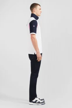 Maillot Blanc Colorblock A Broderie N°10 Au Dos