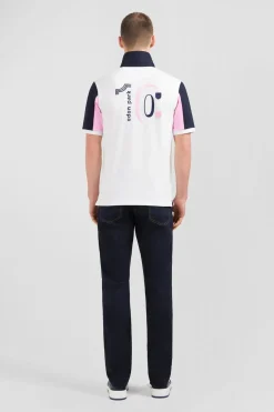 Maillot Blanc Colorblock A Broderie N°10 Au Dos