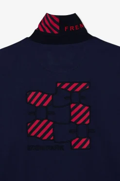 Maillot Bleu A Broderies Noeuds Papillon Au Dos