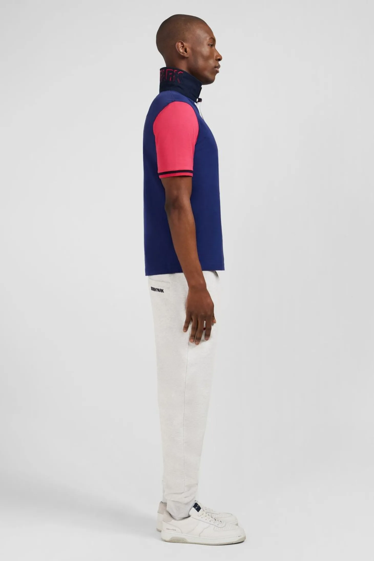 Maillot Bleu Colorblock A Broderie N°10 Au Dos