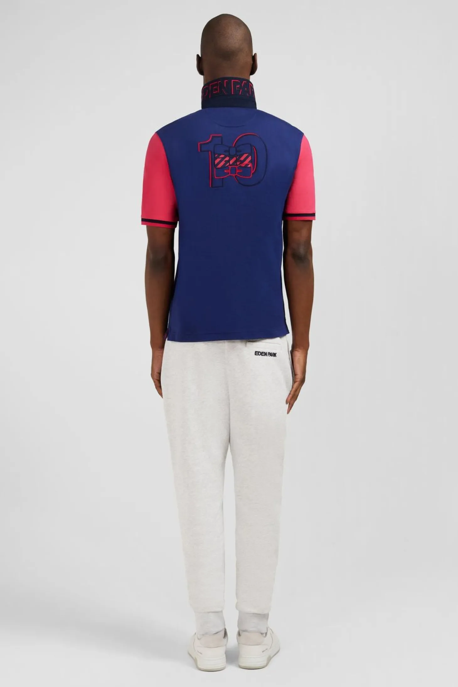 Maillot Bleu Colorblock A Broderie N°10 Au Dos