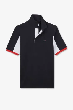 Maillot Bleu Fonce Colorblock A Broderie N°10 Au Dos