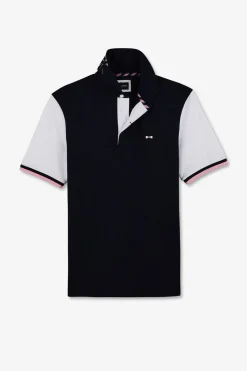 Maillot Bleu Fonce Colorblock A Broderie N°10 Au Dos