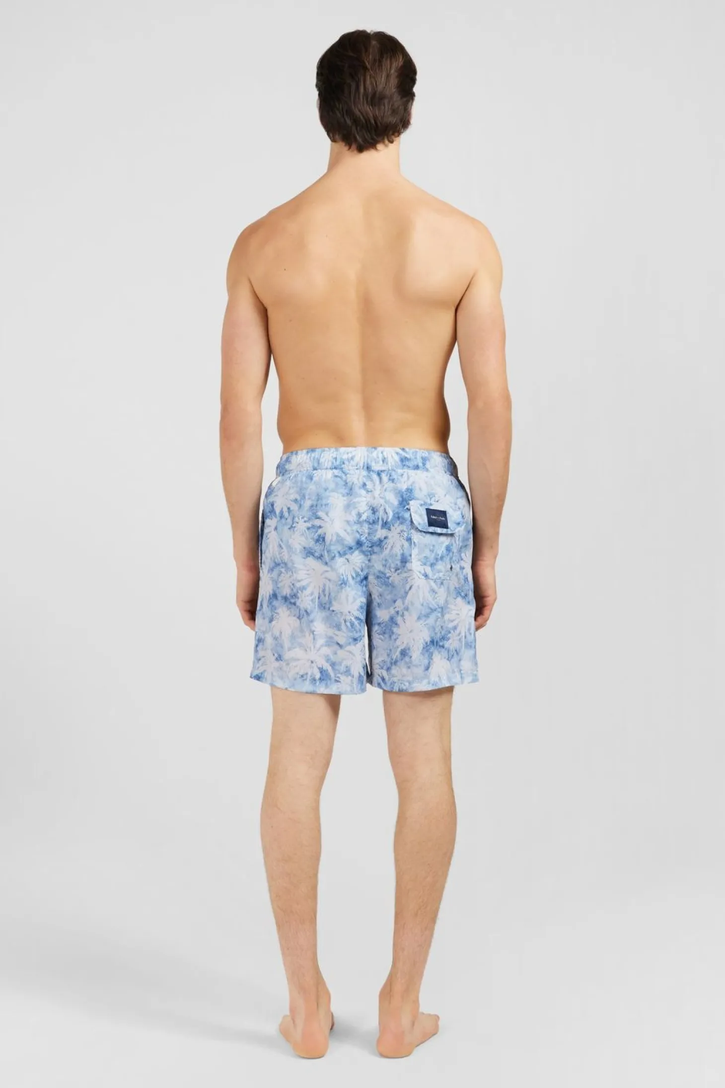 Maillot De Bain Bleu Imprime Palmiers