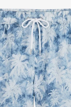 Maillot De Bain Bleu Imprime Palmiers