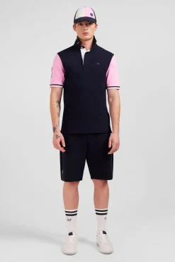 Maillot Rose Colorblock A Broderie Coq Au Dos