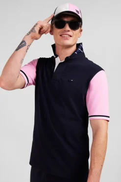 Maillot Rose Colorblock A Broderie Coq Au Dos