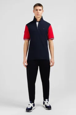 Maillot Rouge Colorblock A Broderie Coq Au Dos