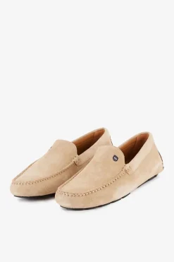 Mocassins Beiges En Cuir Suede